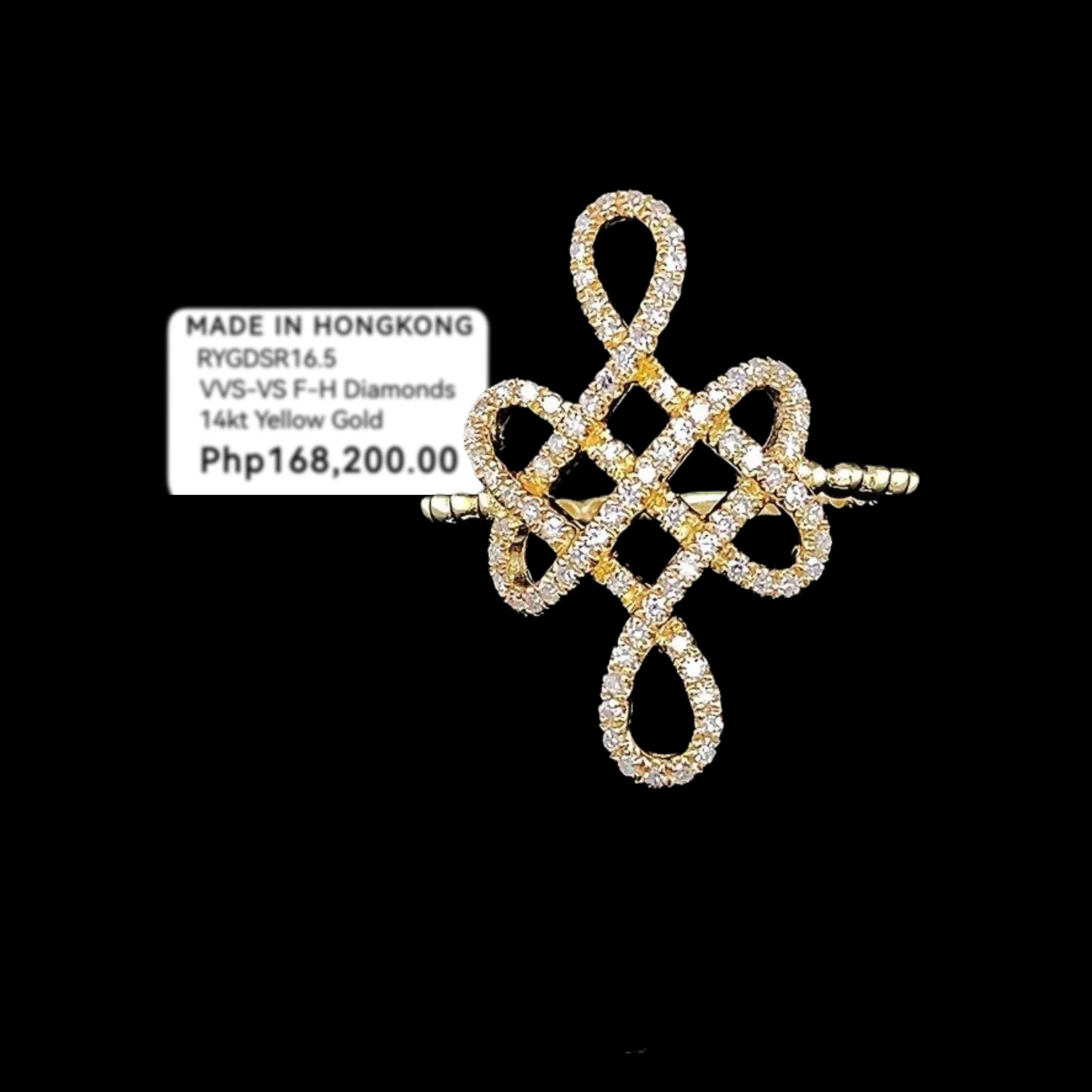 PREORDER | Golden Lucky Mystic Knot Diamond Ring 14kt
