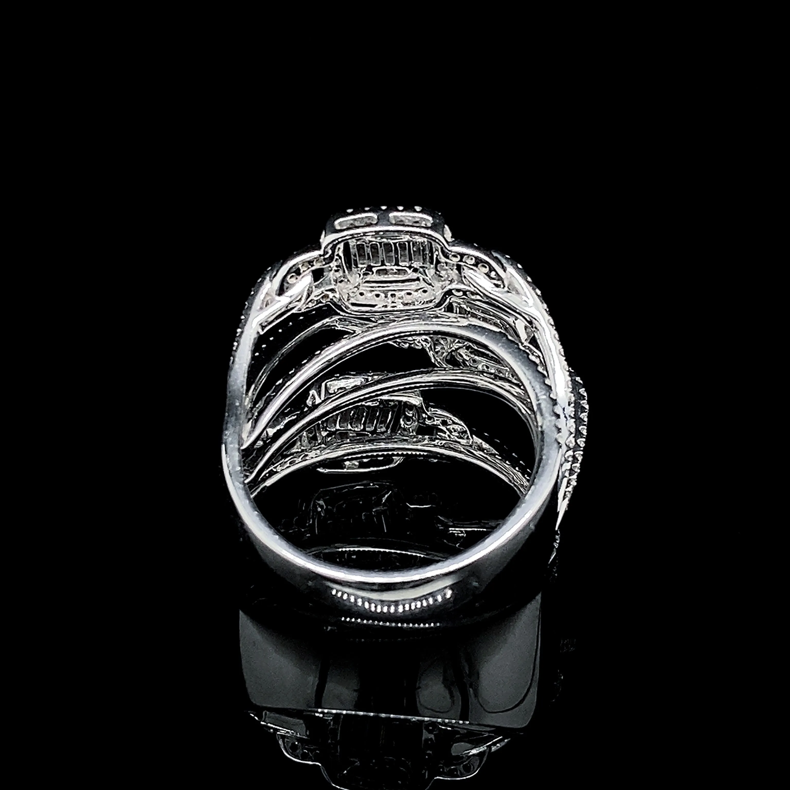 PREORDER | Trio Cushion Cluster Shape Statement Diamond Ring 14k