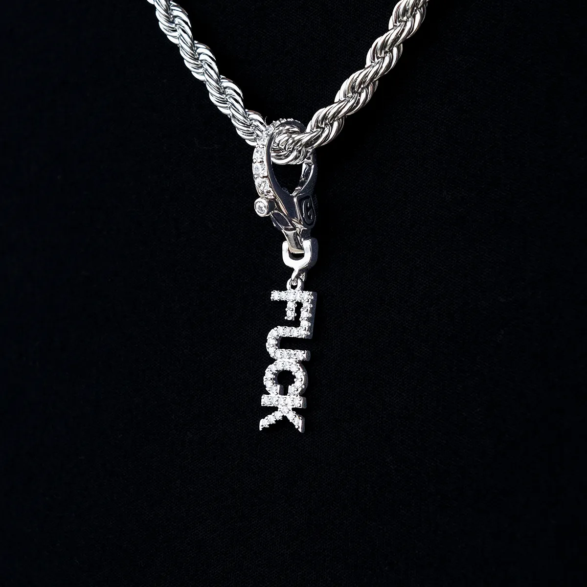 "Fuck" Clip On Pendant in White Gold