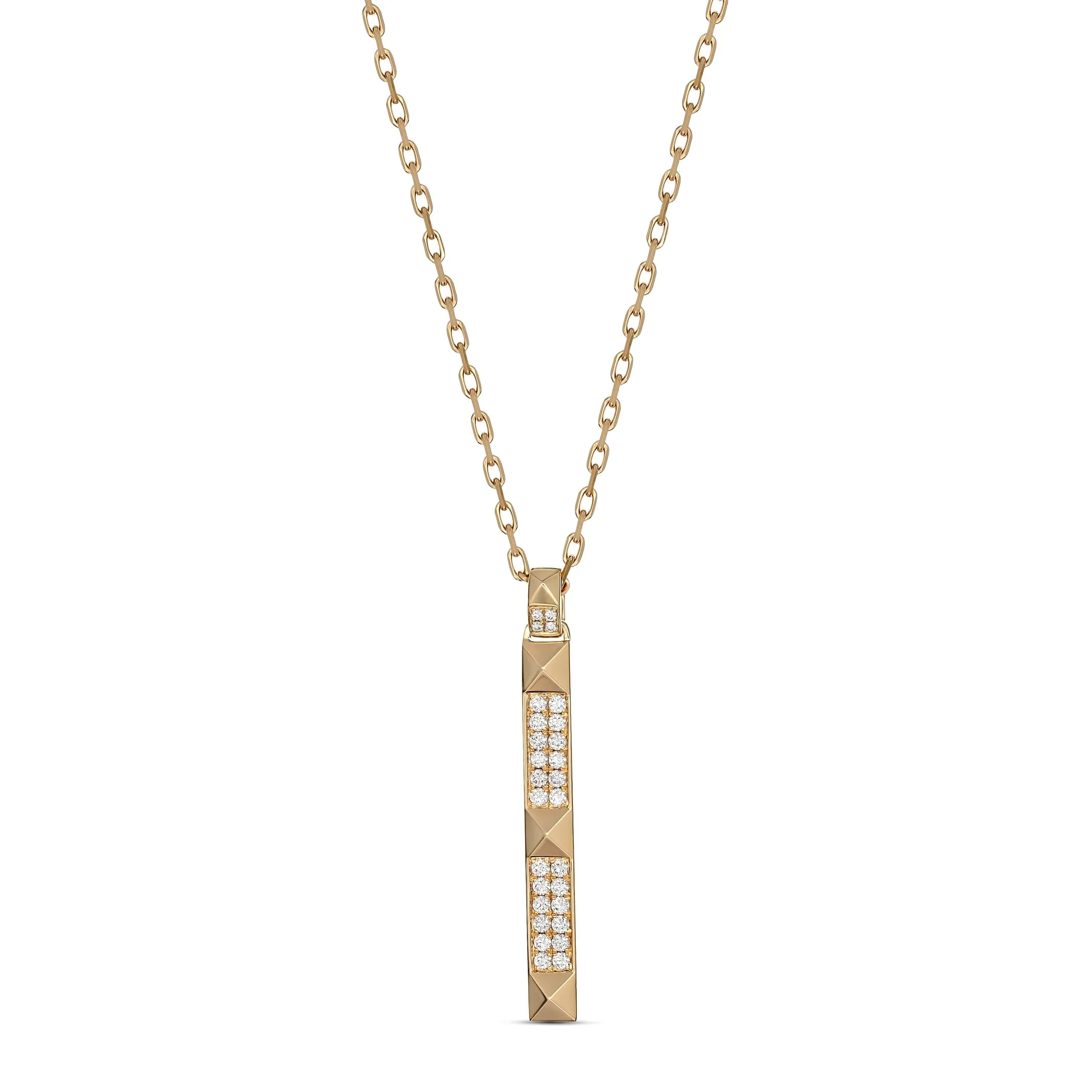 R.08® Deux Diamond Bar Necklace | Yellow Gold