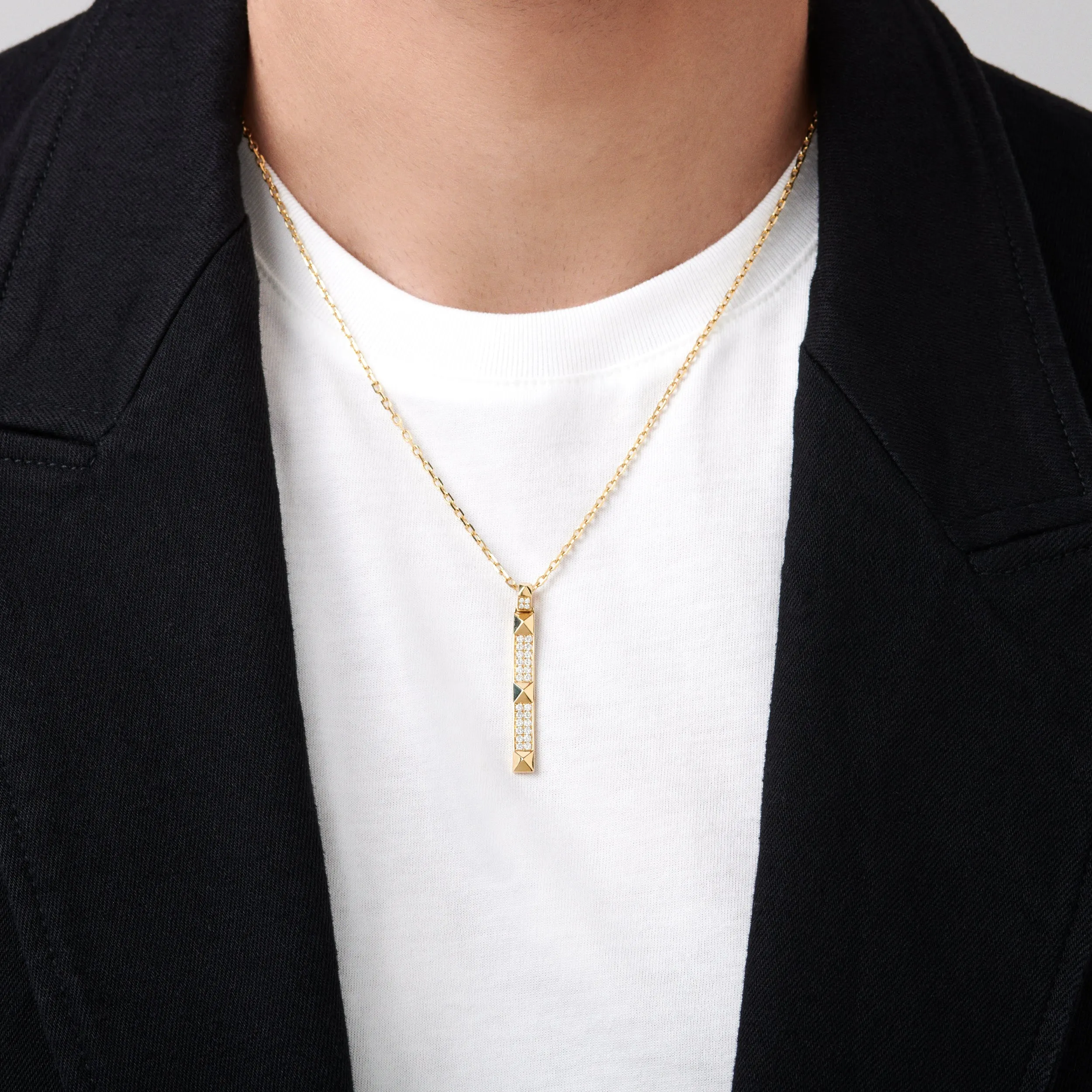 R.08® Deux Diamond Bar Necklace | Yellow Gold