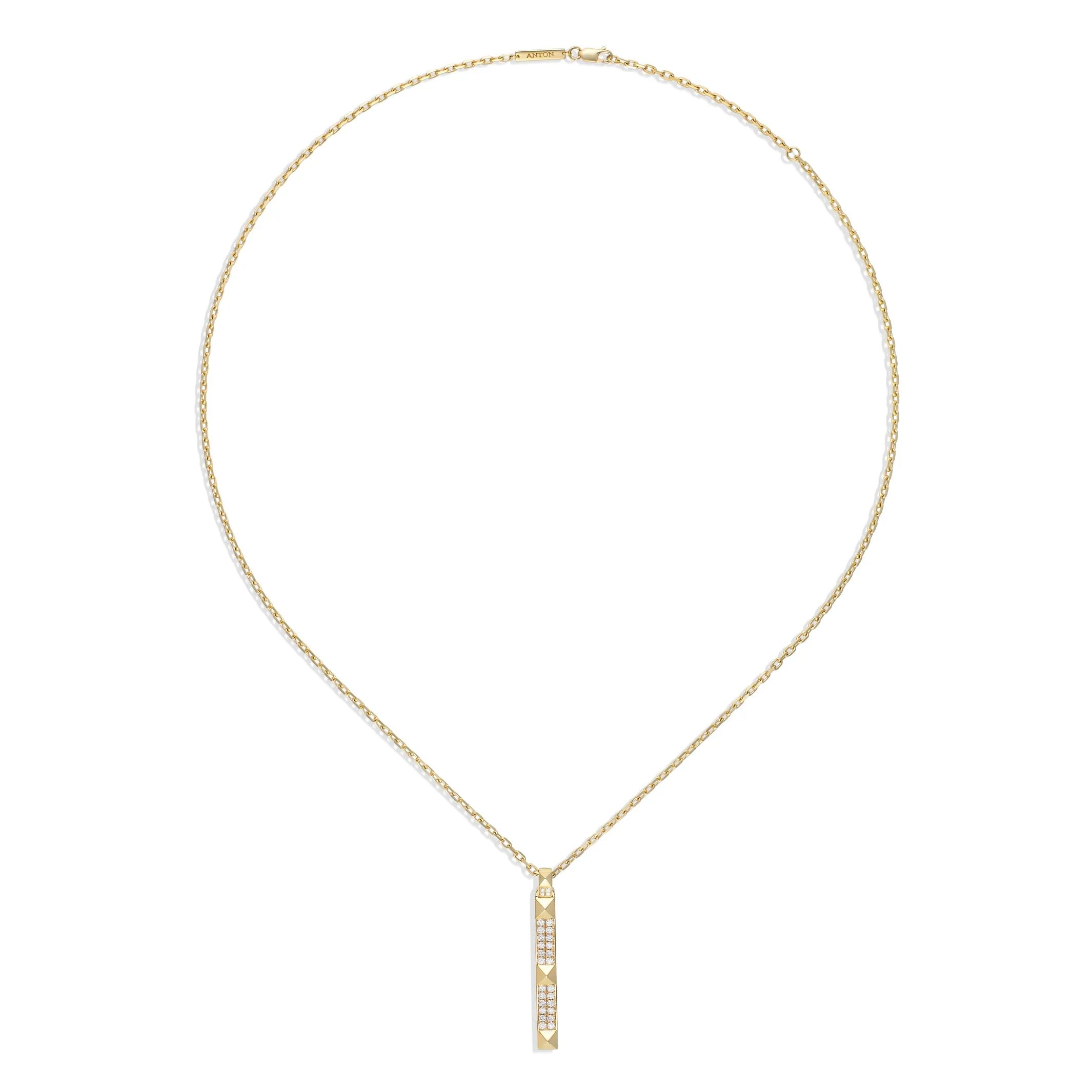R.08® Deux Diamond Bar Necklace | Yellow Gold