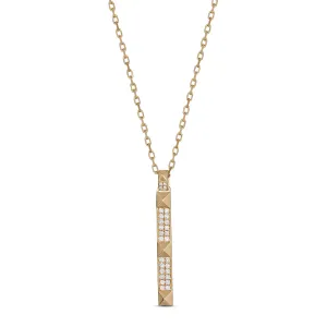 R.08® Deux Diamond Bar Necklace | Yellow Gold