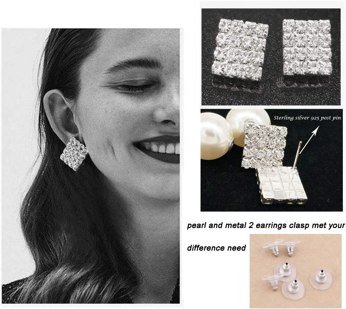 Rhinestone Choker Necklaces Silver Diamond Choker Bracelet Crystal Earrings Necklace Set for Women Sexy Rhinestone Party Wedding Jewelry Set