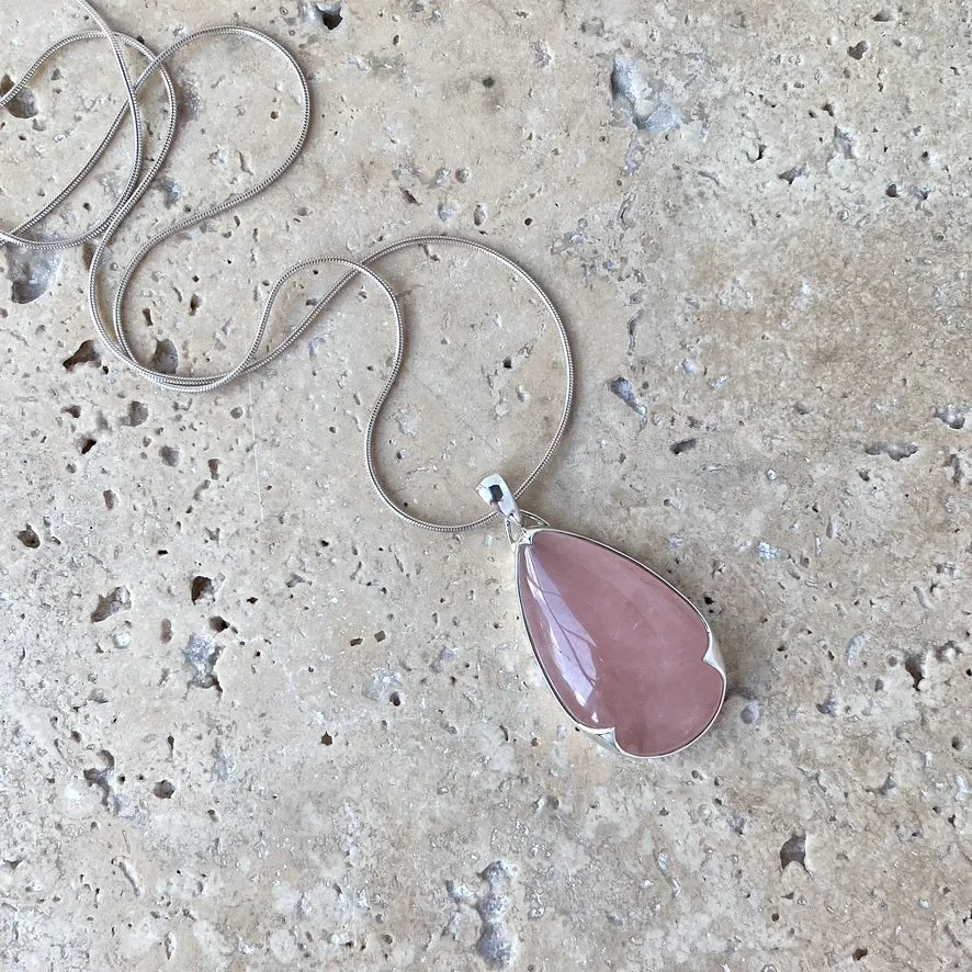 Rose Quartz Teardrop Pendant - Ayre