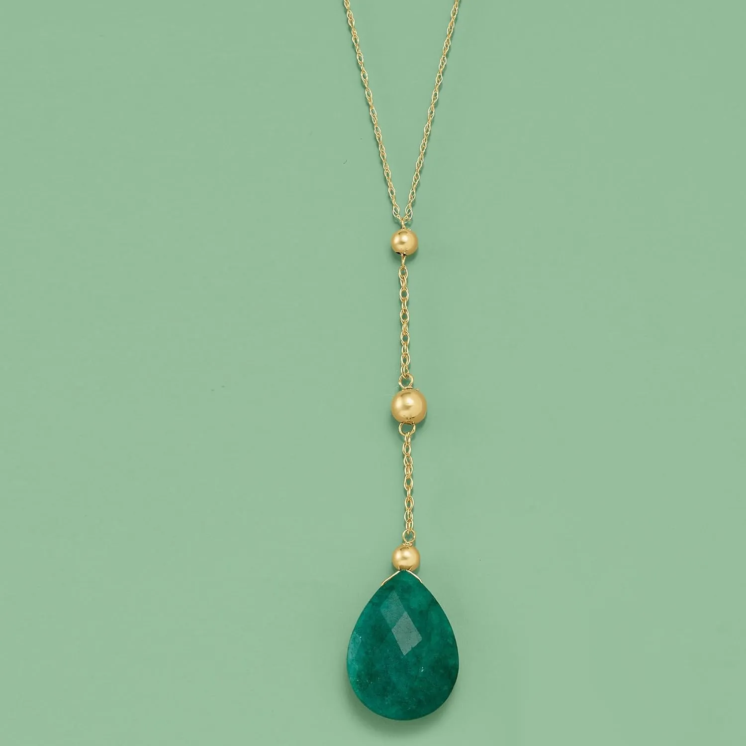 Ross-Simons Precious Gemstone Y-Necklace in 14kt Yellow Gold