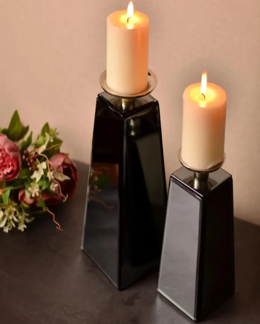 Royal Mirror Glass Candle Stand | Single