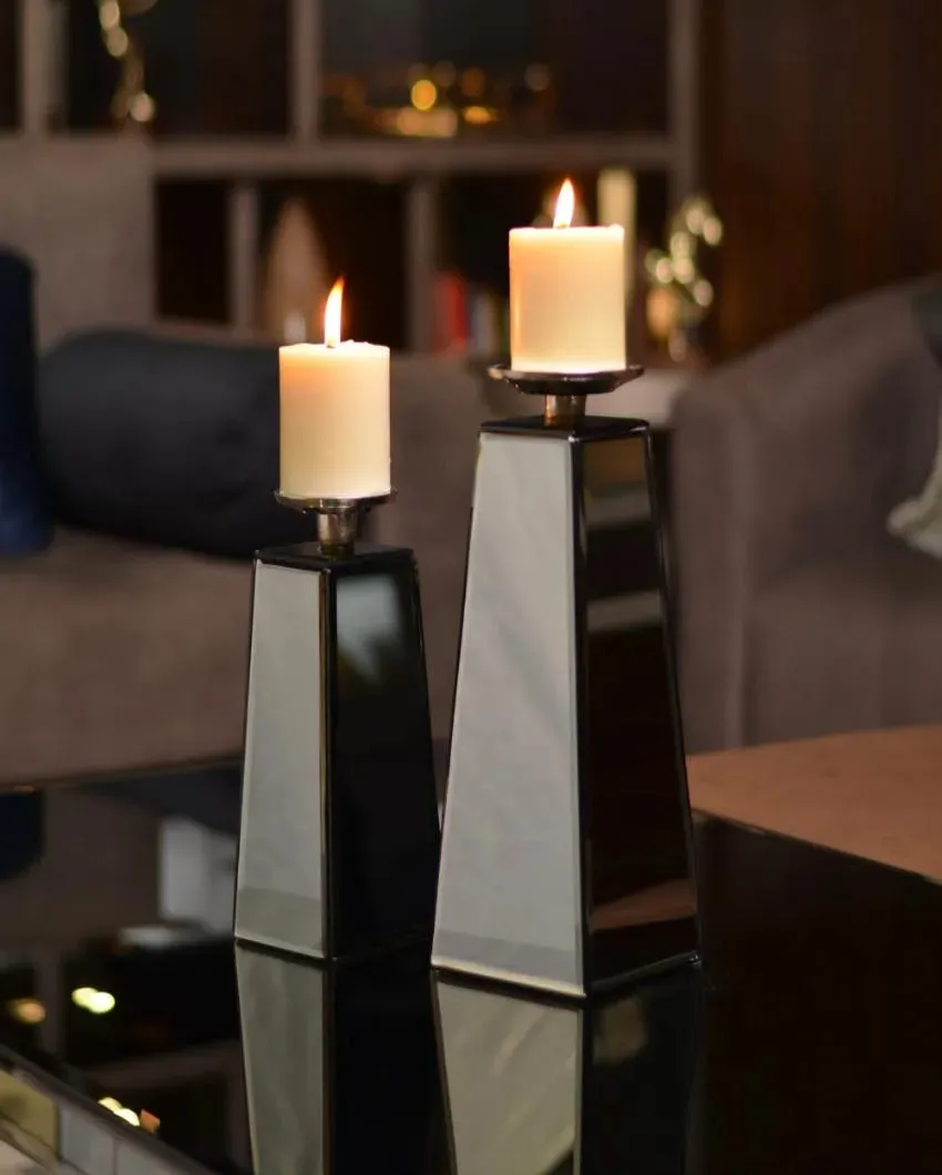 Royal Mirror Glass Candle Stand | Single