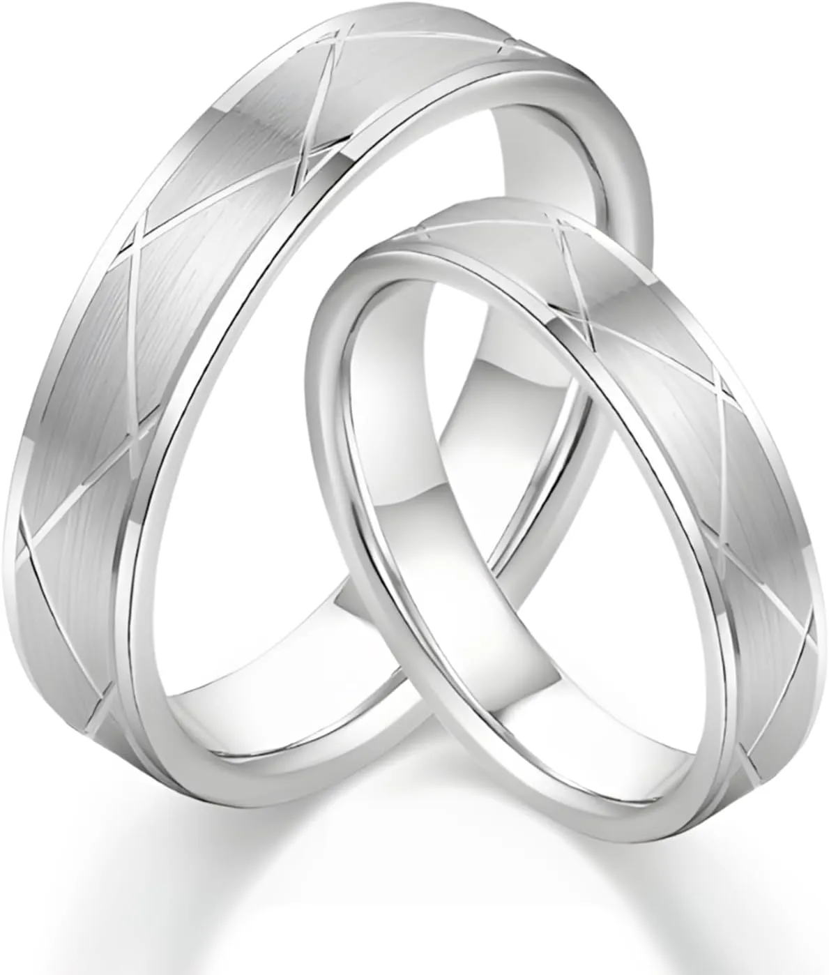 S925/10K/14K/18K Gold Couple Ring Sets, 2pcs Moissanite Wedding Rings Set for Men and Women, Customized His and Hers Matching Promise Bands for Anniversary Engagement Valentine's Day