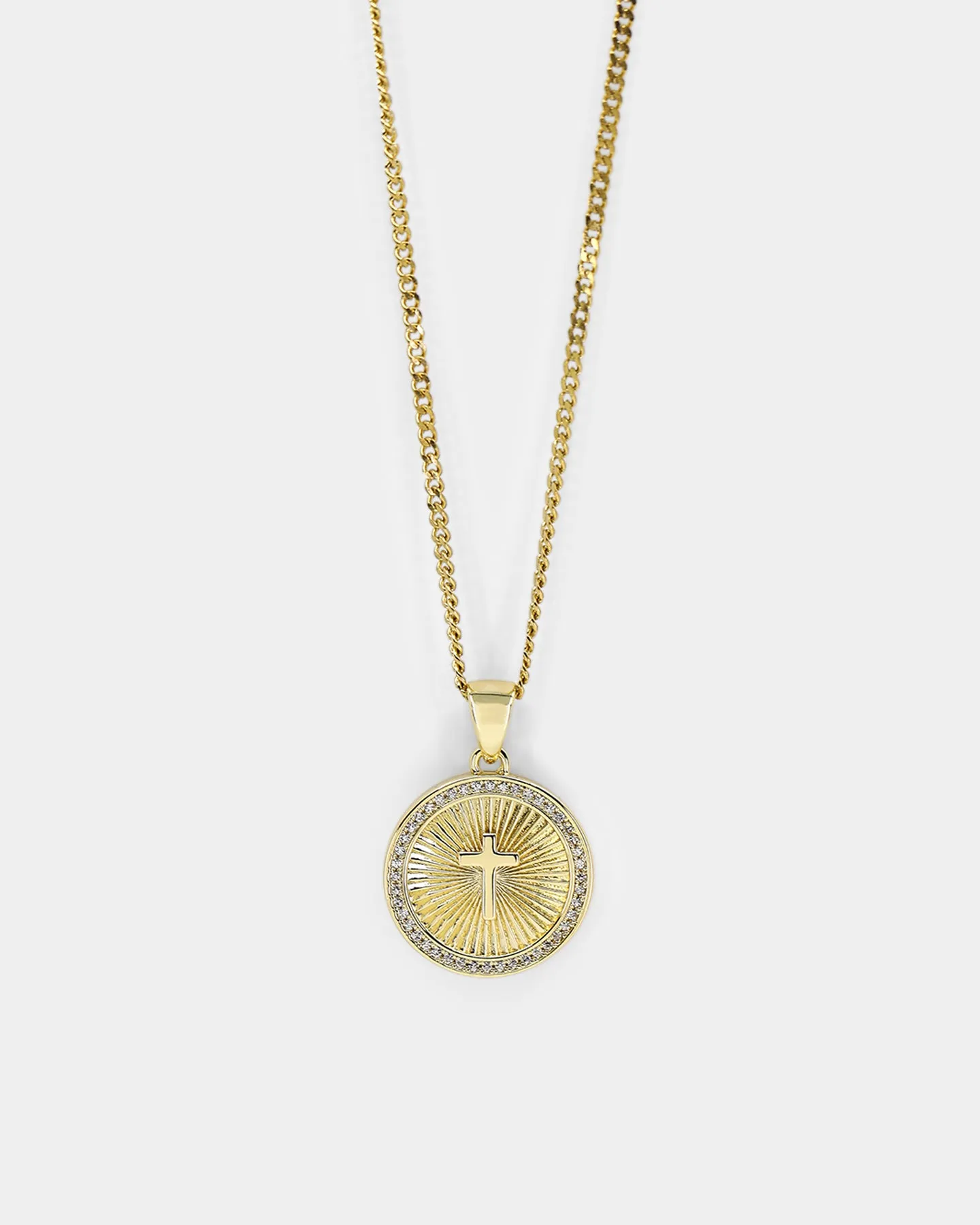 Saint Morta Circular Cross Pendant Gold