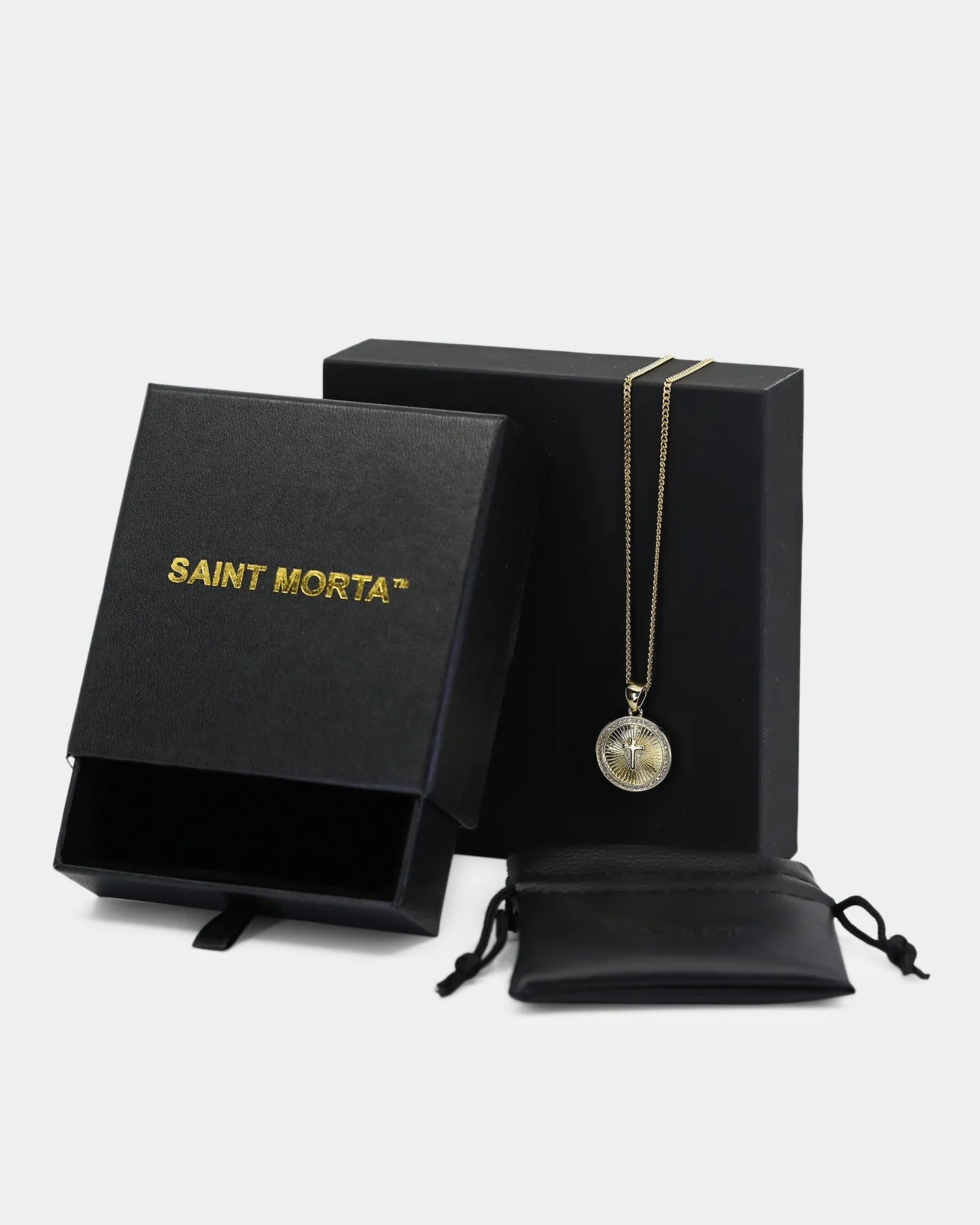 Saint Morta Circular Cross Pendant Gold