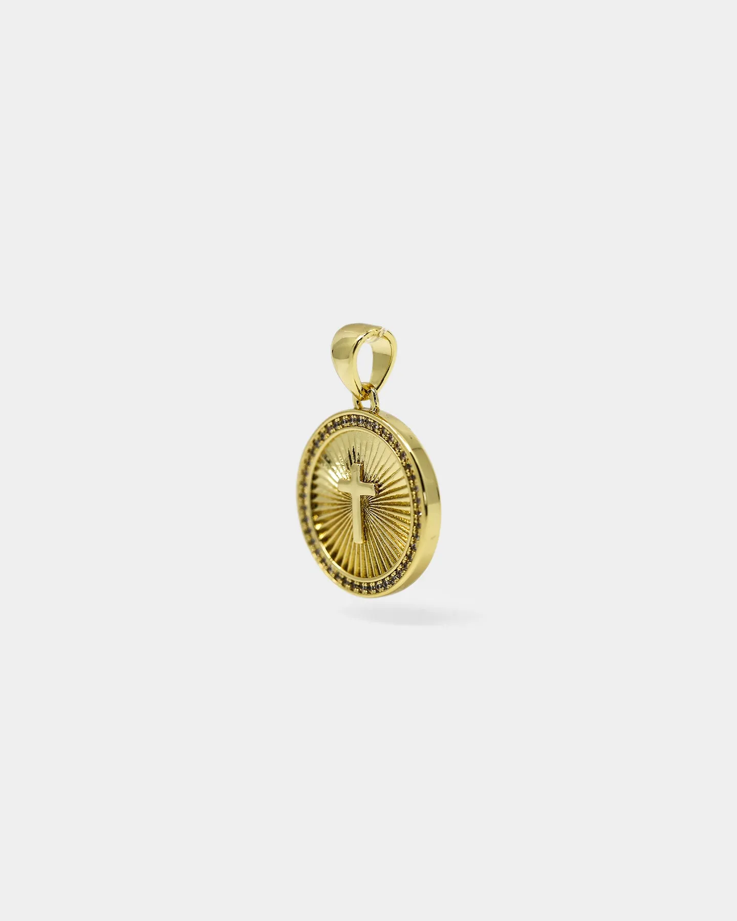 Saint Morta Circular Cross Pendant Gold