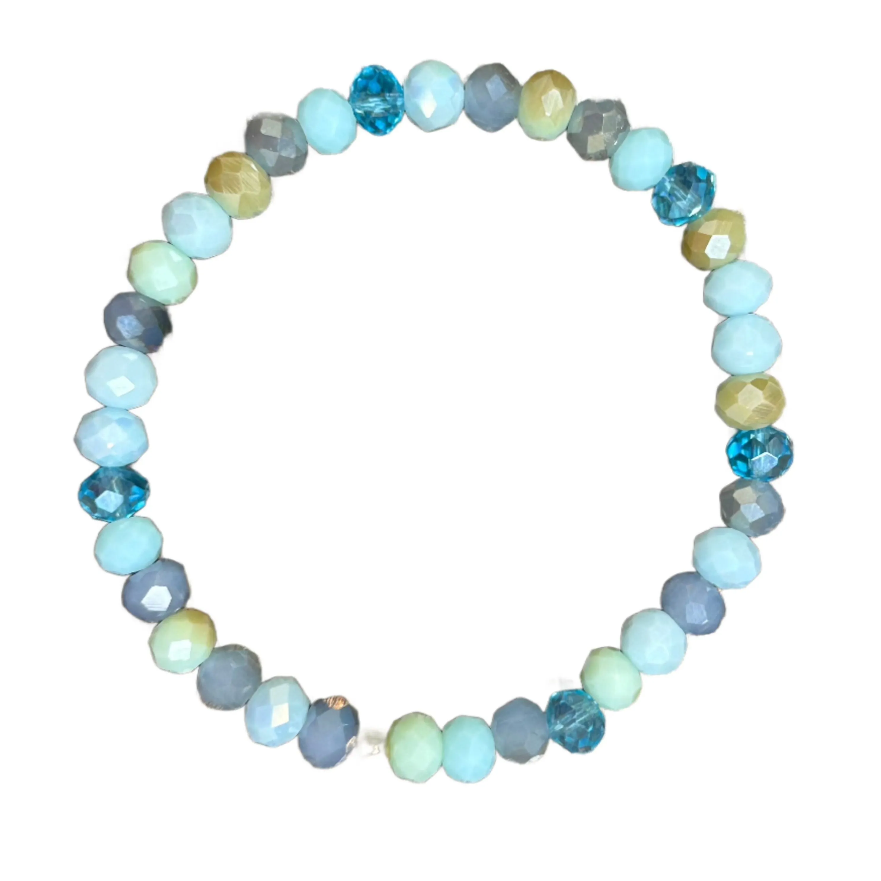 Seaside Mix Faceted Rondelle 6mm Bracelet