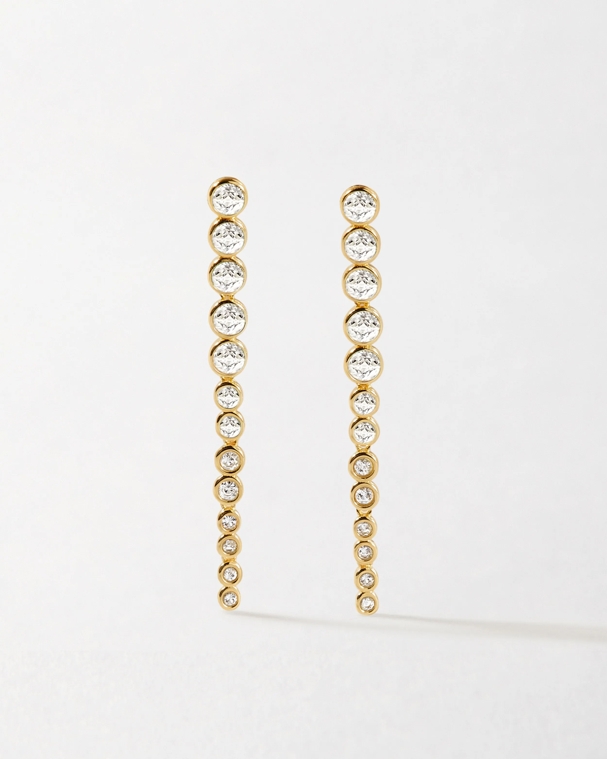 Serena Tennis White Drop Earrings