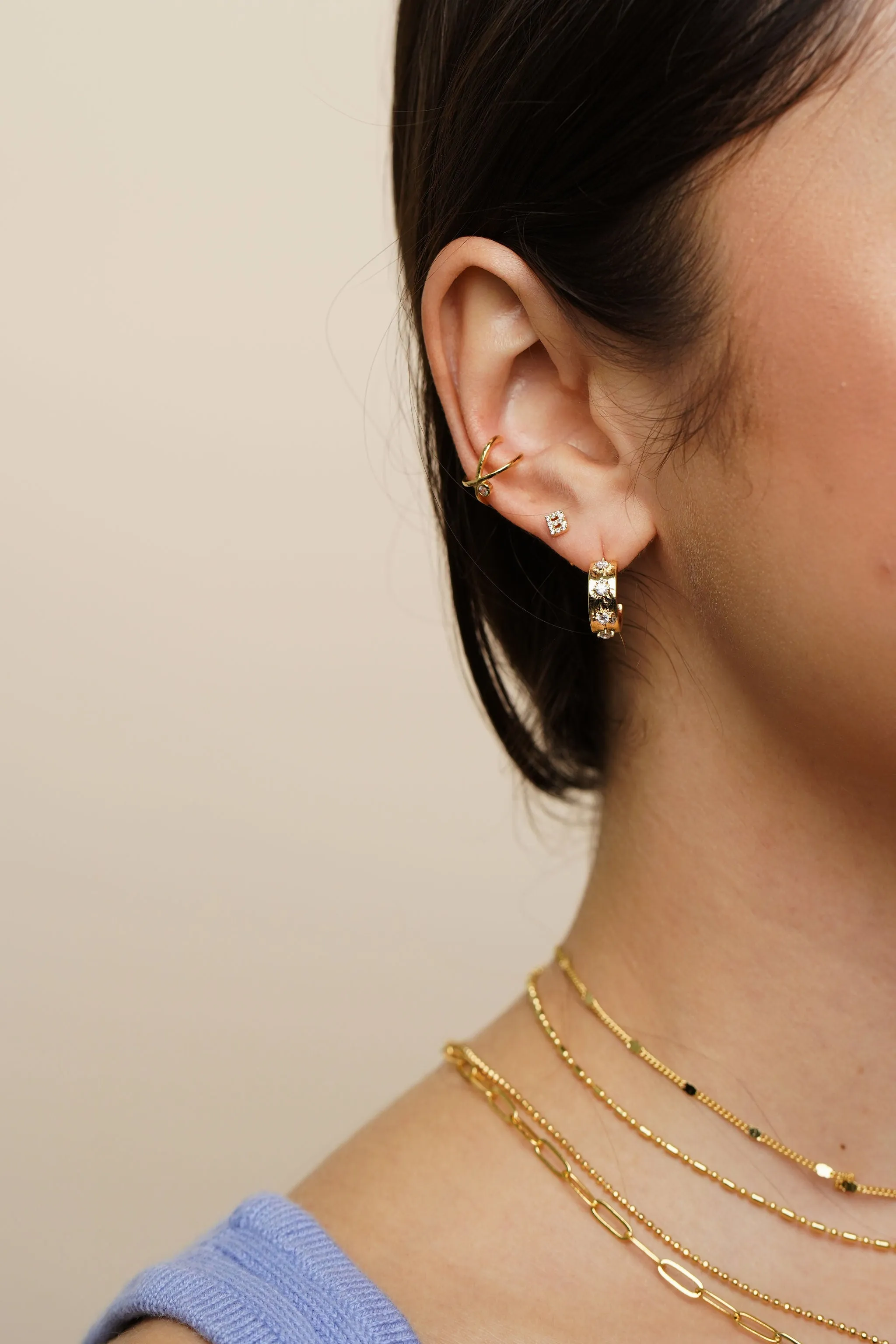 Shiny Initial Studs - Small