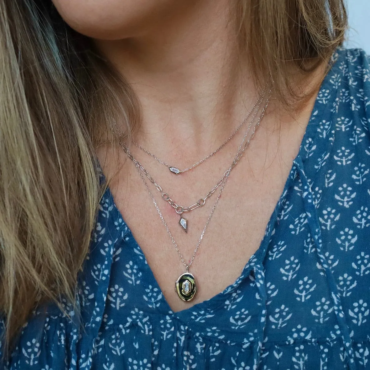 Silver Locket Pendant Necklace