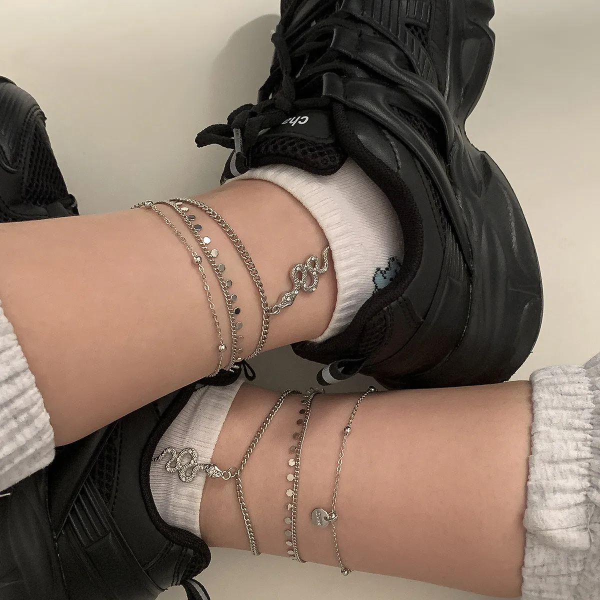 Simple Trend Micro-inlaid Snake-shaped Suit Anklet