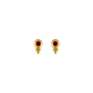Small Ruby Lentil-Shaped Bulla Earrings