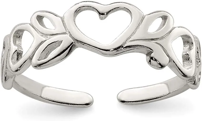 Solid 925 Sterling Silver Toe Ring Adjustable