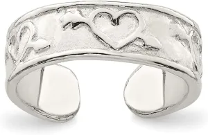 Solid 925 Sterling Silver Toe Ring Adjustable