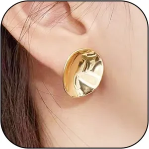 Statement Stud Earrings Polished Twisted Stud Earrings for Women Gold Chunky Stud Earrings for Birthday Jewelry Gift