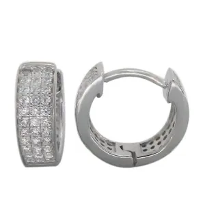Sterling silver American diamond hoops