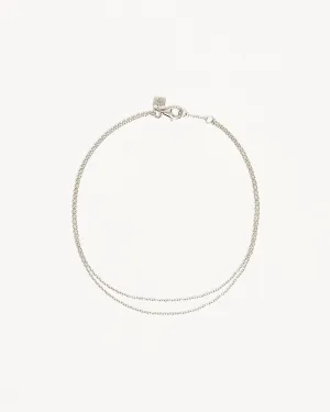 Sterling Silver Purity Double Chain Anklet