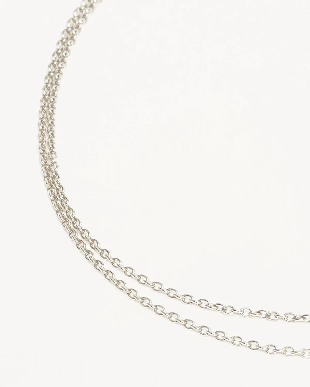 Sterling Silver Purity Double Chain Anklet