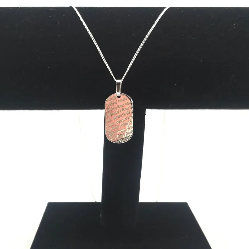 Sterling Silver "World's Best Mum" Dog Tag