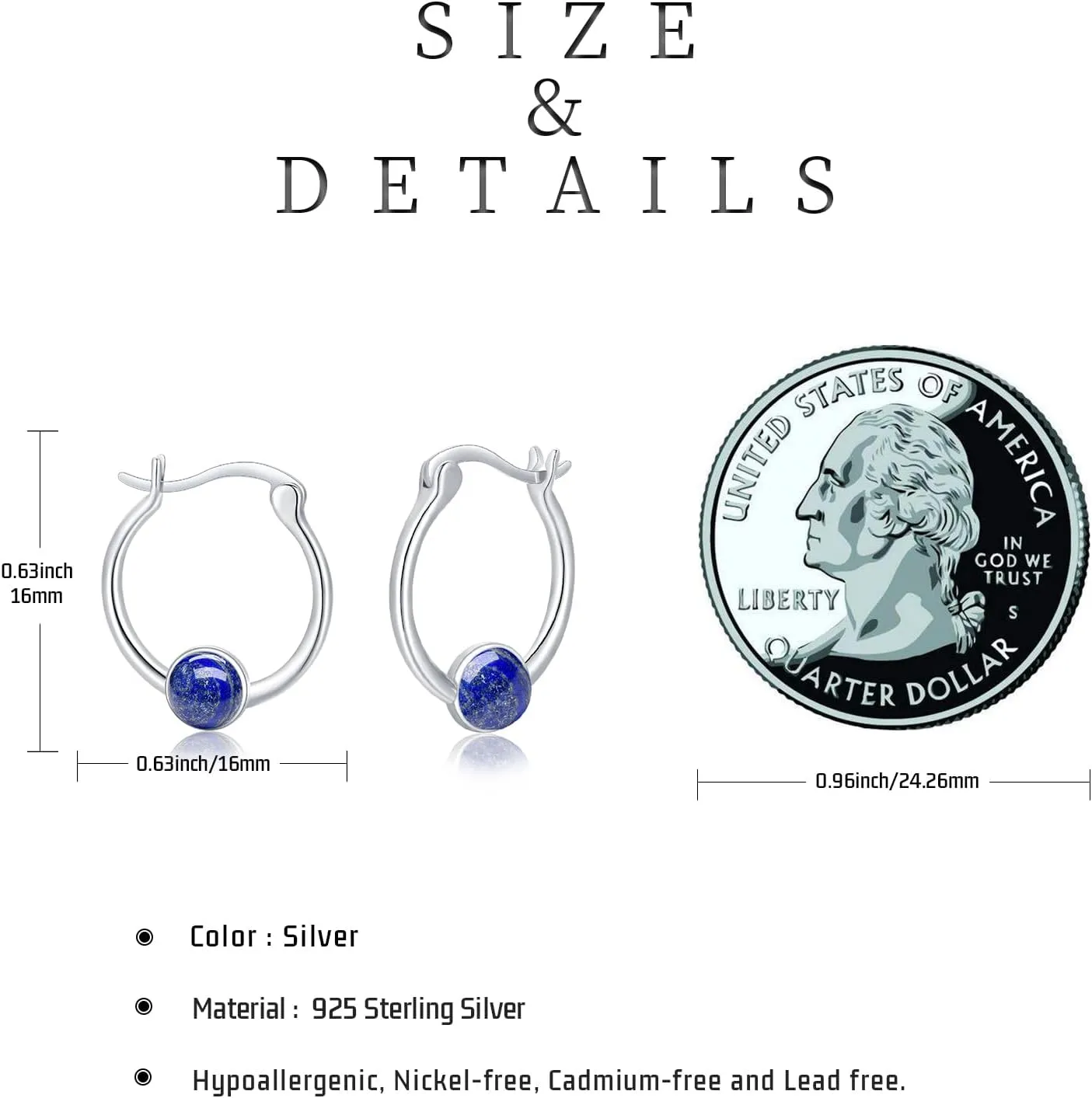 Sterling Silver Small Hoop Earrings Hypoallergenic Lightweight Women's Hoop Earrings Mothers Day Gifts Jewelry for Women