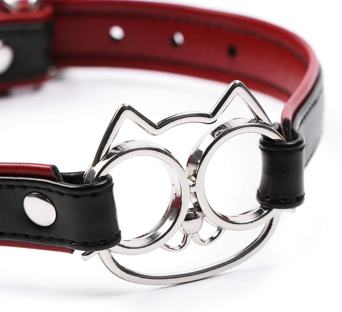 Succuba PU Leather Cat Kitty Choker necklaces Cosplay Choker for Women Men