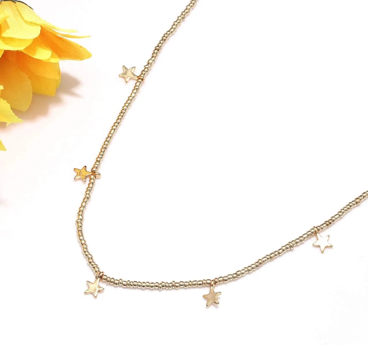 Surfer Heishi Bead Choker Necklace for Woman Star Pearl Polymer Clay Record Disc Beads Layered Necklace Boho Beach Necklace jewelry