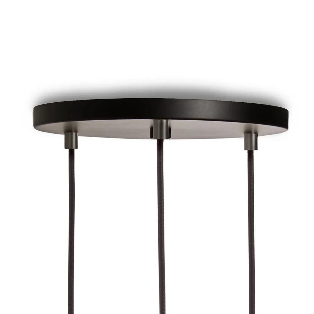 Tala Triple Pendant Graphite with Voronoi II, Black Canopy