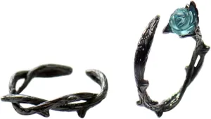 Thorn Rose Gothic Ring Set Couples Matching Ring for Engagement Special Occasions