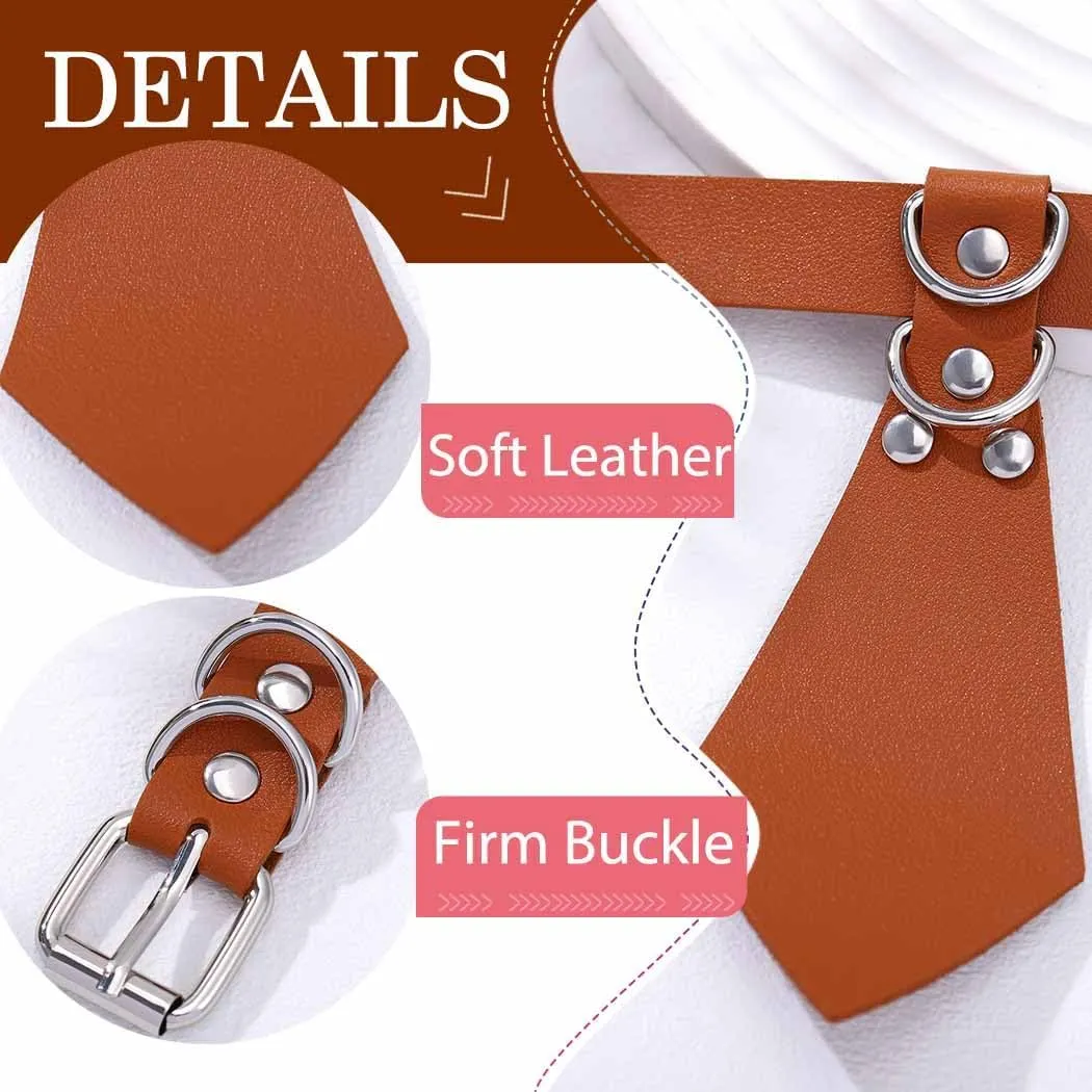 Tie Leather Choker Necklace Punk Choker Collar Gothic PU Leather Collar Halloween Cosplay Party Adjustable Choker Necklaces for Women