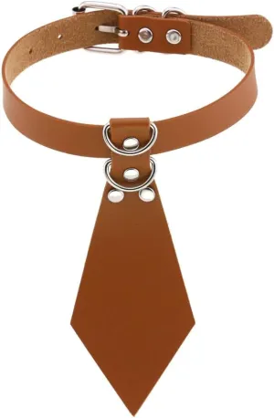 Tie Leather Choker Necklace Punk Choker Collar Gothic PU Leather Collar Halloween Cosplay Party Adjustable Choker Necklaces for Women