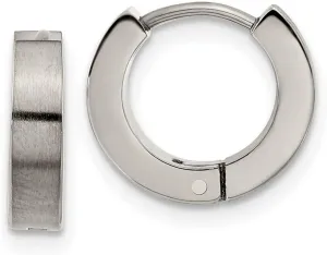 Titanium Brushed 3.5mm Hoop Earrings 12.5x13mm Wide 3.5mm Thick-Hoop Earring for Women