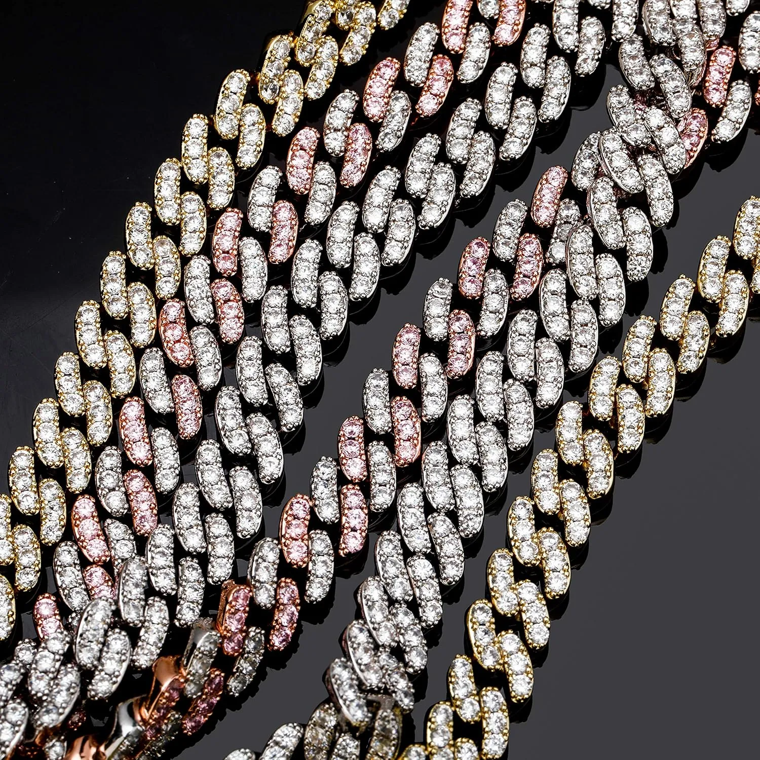 TOPGRILLZ Gold Anklets for Women Cuban Link Anklets Iced out Faux Diamond Chunky Ankle Bracelets 8mm 14K Gold Silver Plated Minimalist Fashion Foot Jewelry