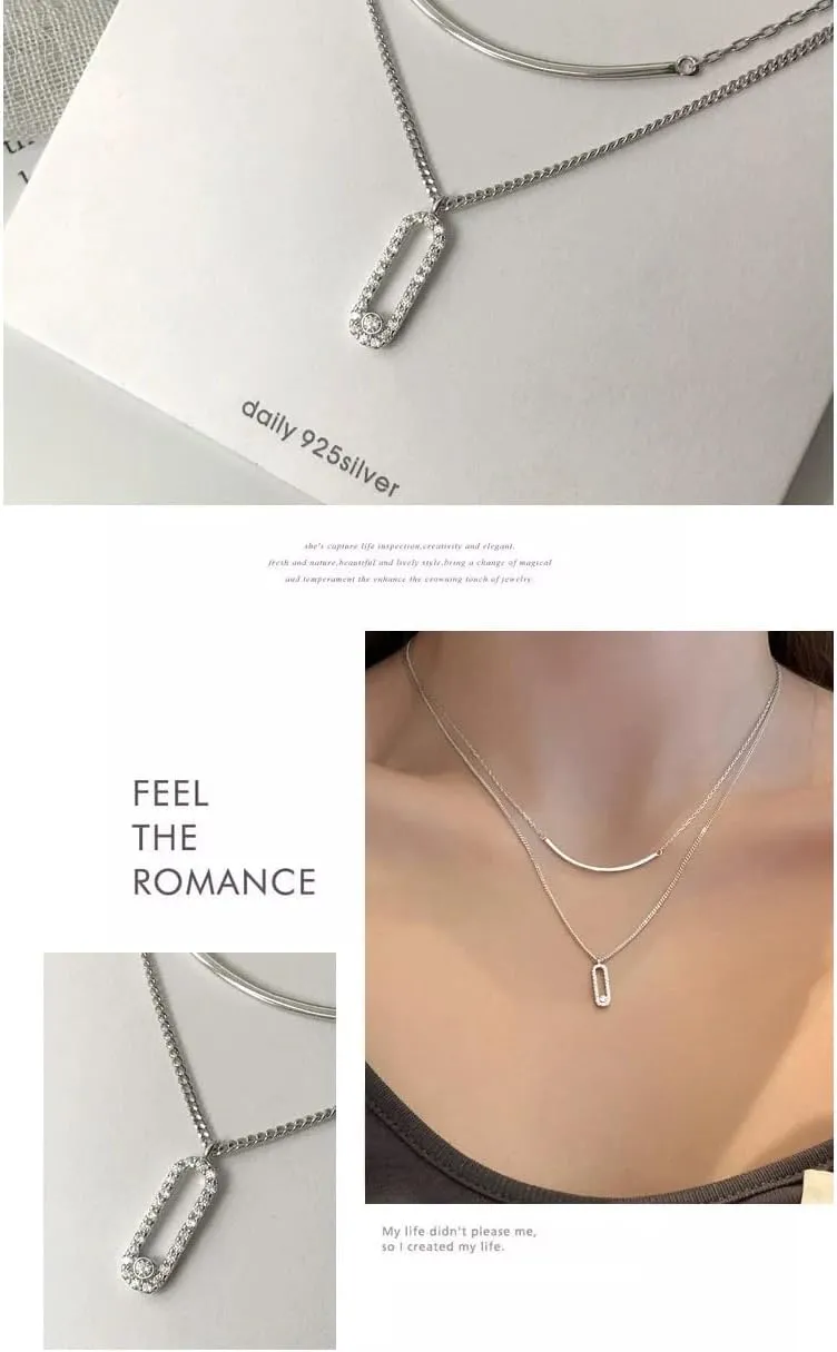 Trendy design with Layered Choker Necklace, S925 Sterling Silver Jewelry, Gifts for Her