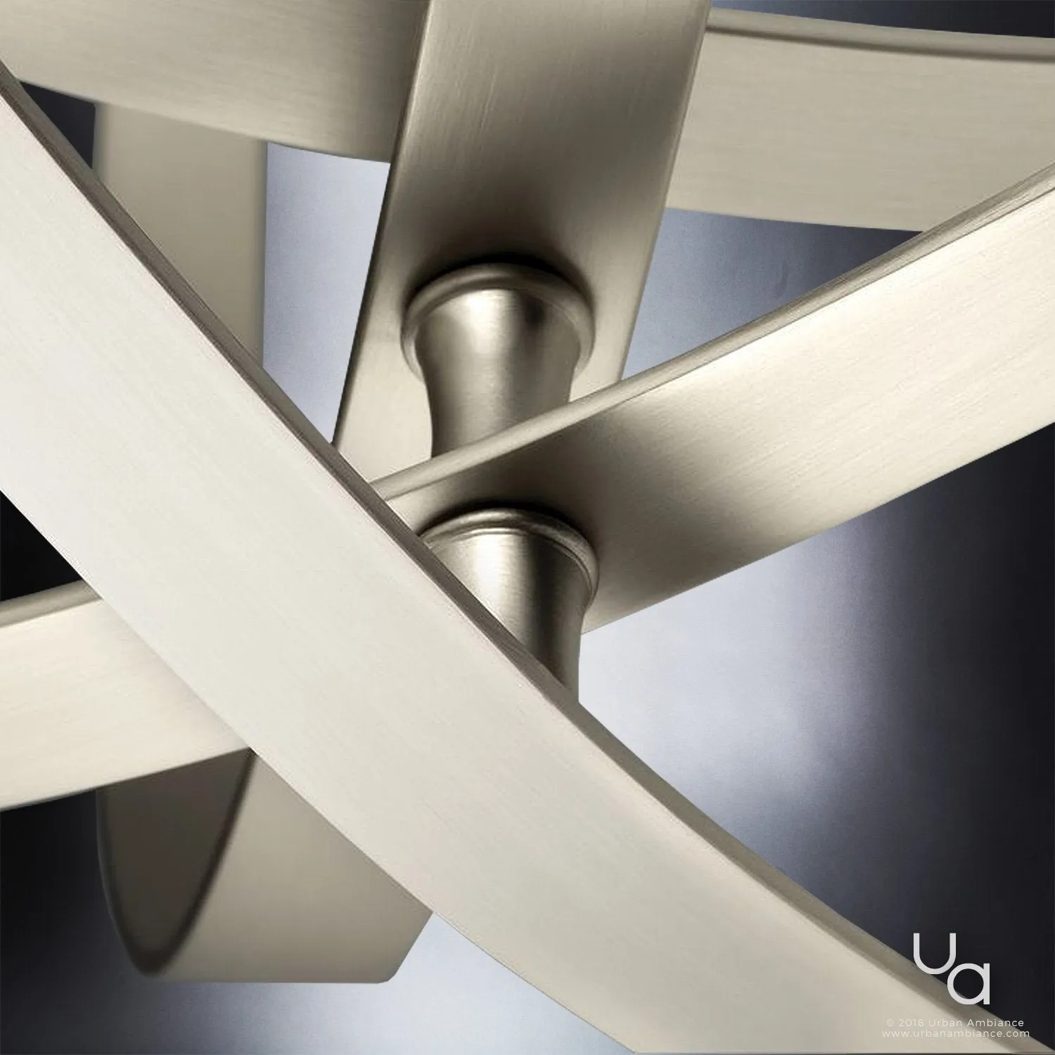 UHP2331 Luxe Industrial Chandelier, 26-3/8"H x 39"W, Brushed Nickel Finish, Arezzo Collection