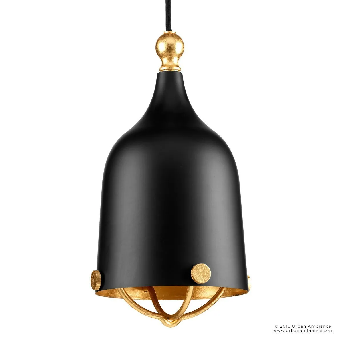 UHP2341 Americana Modern Pendant, 11-3/4"H x 6-3/8"W, Midnight Black Finish, Cincinnati Collection
