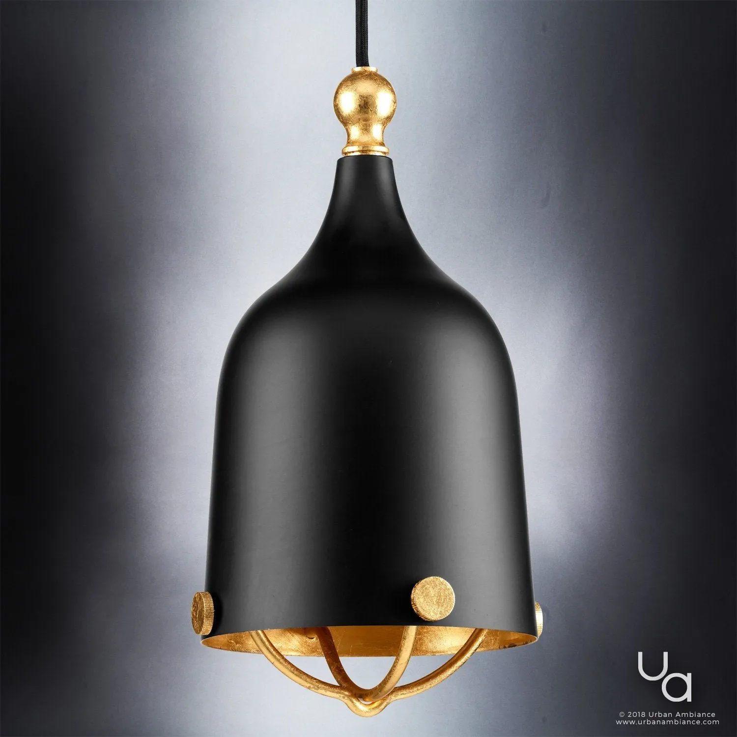 UHP2341 Americana Modern Pendant, 11-3/4"H x 6-3/8"W, Midnight Black Finish, Cincinnati Collection