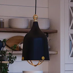 UHP2341 Americana Modern Pendant, 11-3/4"H x 6-3/8"W, Midnight Black Finish, Cincinnati Collection