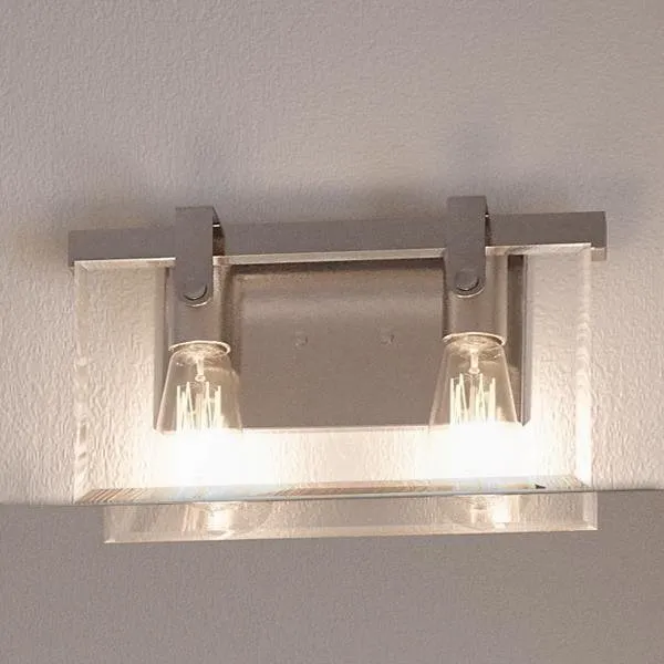 UHP2453 Modern Farmhouse Bath Fixture, 8-3/8"H x 14-7/8"W, Brushed Nickel Finish, Bristol Collection