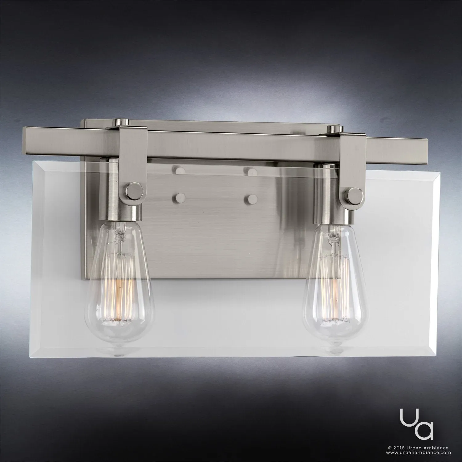 UHP2453 Modern Farmhouse Bath Fixture, 8-3/8"H x 14-7/8"W, Brushed Nickel Finish, Bristol Collection