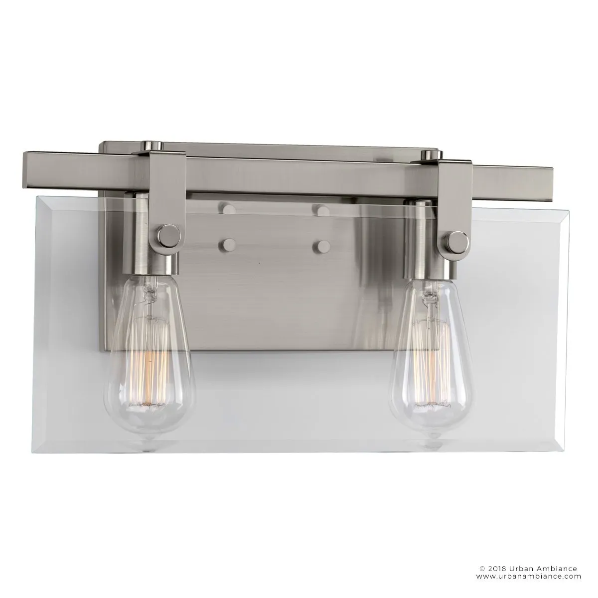 UHP2453 Modern Farmhouse Bath Fixture, 8-3/8"H x 14-7/8"W, Brushed Nickel Finish, Bristol Collection