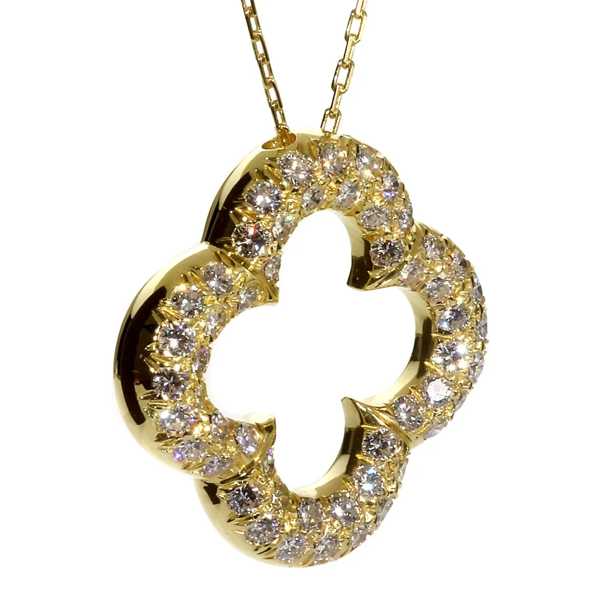 Van Cleef and Arpels Alhambra Diamond Gold Necklace