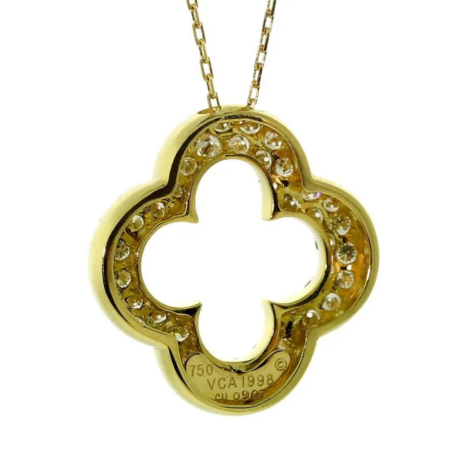 Van Cleef and Arpels Alhambra Diamond Gold Necklace