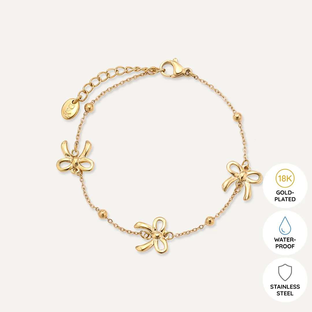 Vibes | Bow Bliss Clasp Bracelet | 18K Gold-Plated