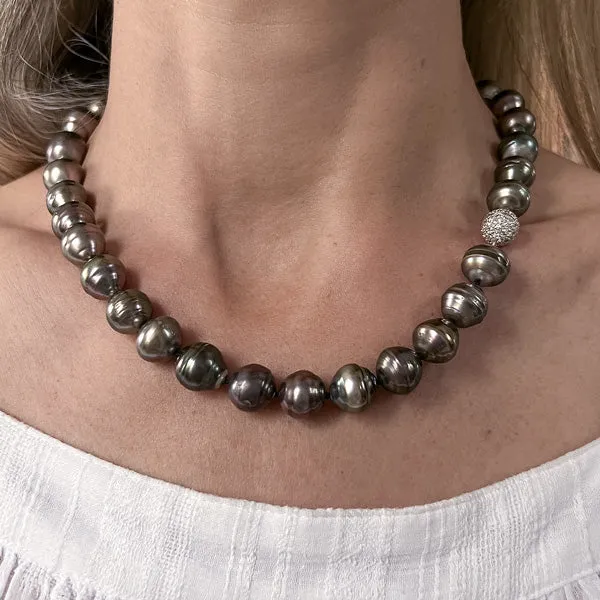 Vintage Black South Sea Pearl Necklace